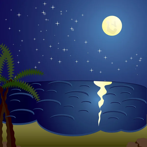 Natt havet — Stock vektor