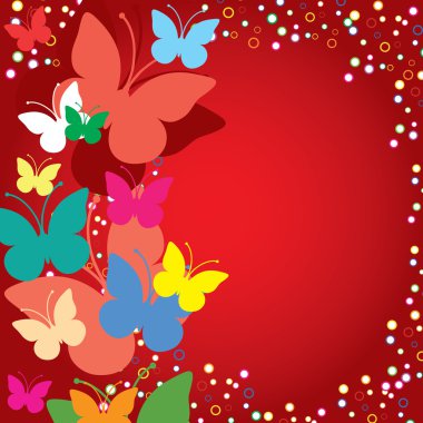 Red butterflies clipart