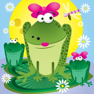 Family of frogs clipart