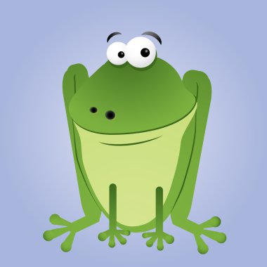 Sitting cartoon frog clipart