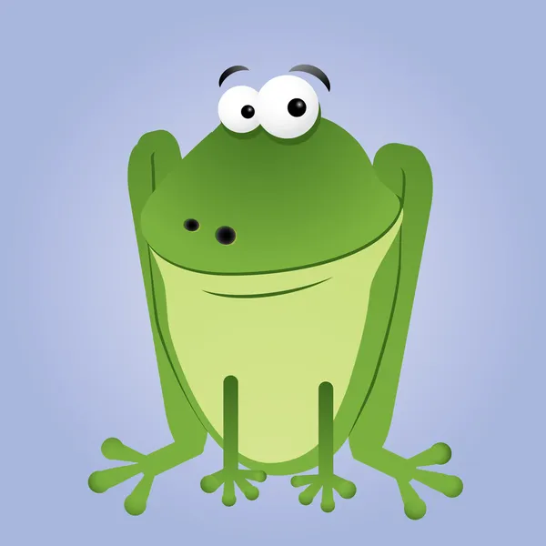 Sedící kreslený žabák — Stockový vektor