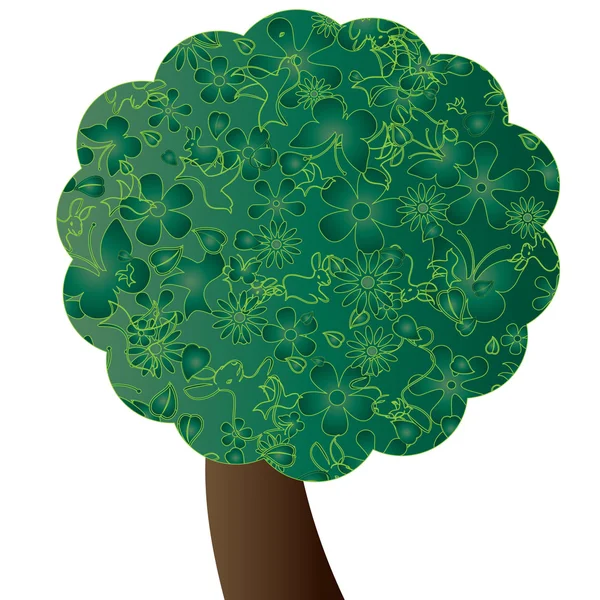 Yeşil bahar ağacı — Stok Vektör