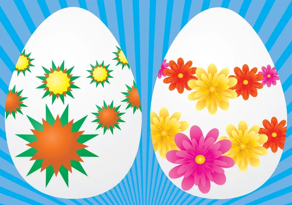Çiçekli paskalya yumurtaları — Stok Vektör