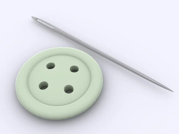 Needle and a button — Stock Photo, Image