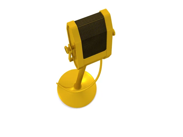 Einzelnes goldenes Mikrofon — Stockfoto