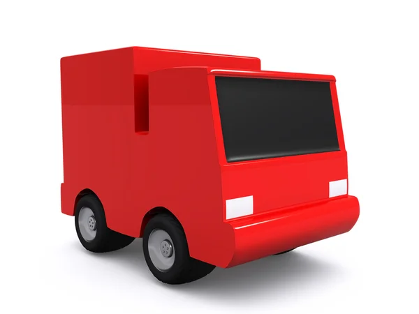 Carro vermelho único. 3D — Fotografia de Stock