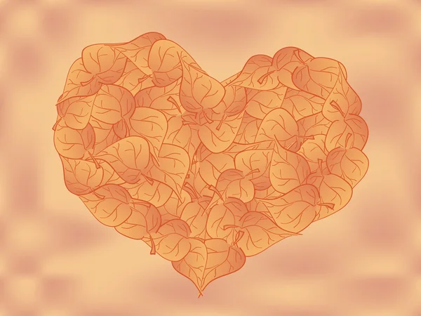 Feuille de coeur — Image vectorielle