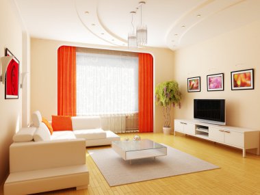 Modern interior of a drawing room clipart