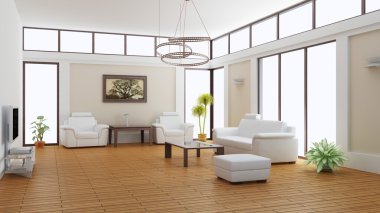 Modern interior of a room clipart