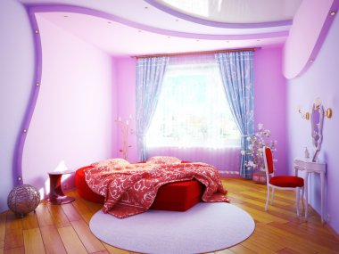 Interior of a bedroom for the girl clipart