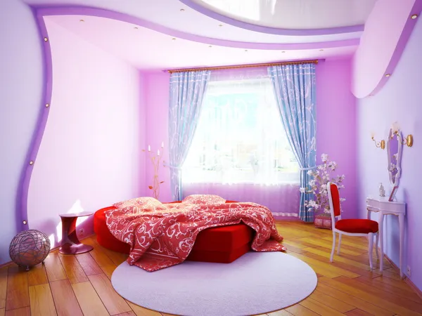 Interieur van een slaapkamer voor het meisje — Stockfoto