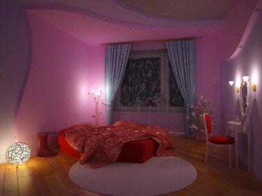 Interior of a bedroom for the girl clipart