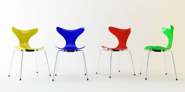 Four modern chairs clipart