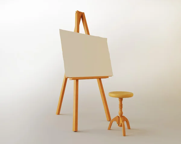 Easel on a white background — Stock Photo, Image