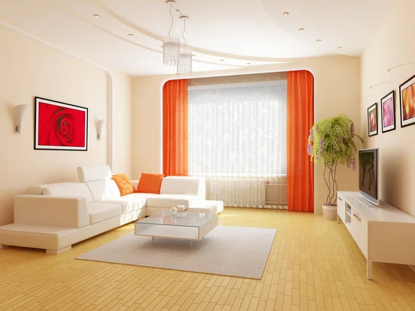 Interior moderno de uma sala de estar Imagens Royalty-Free
