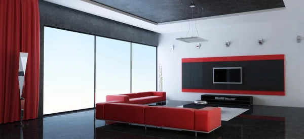 Interior moderno de uma sala de estar — Fotografia de Stock