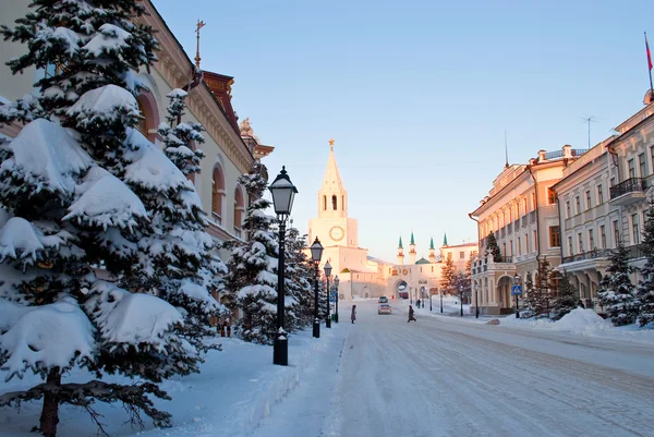 Ulice, která vede ke Kremlu v Kazani Royalty Free Stock Obrázky