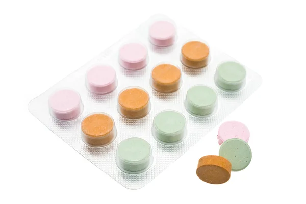 Vícebarevné vitamíny — Stock fotografie