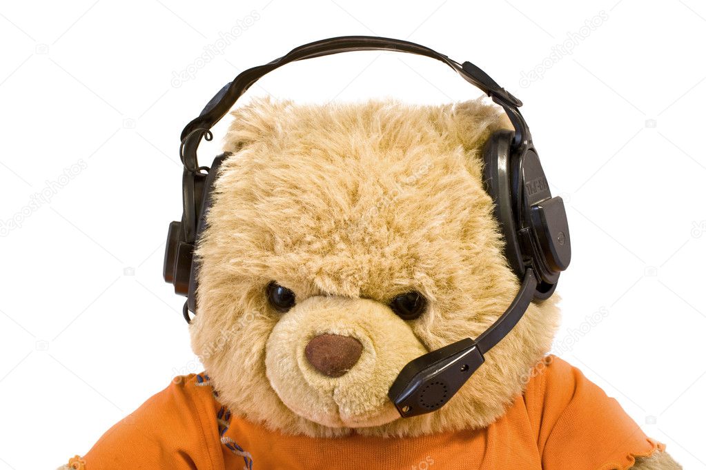 Bear in old ear-phones