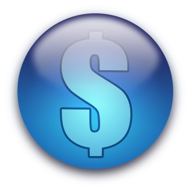 US Dollar currency button / sign clipart