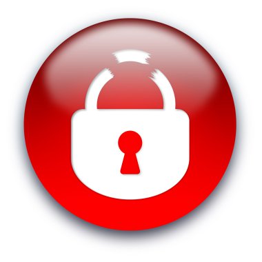 Broken lock button clipart