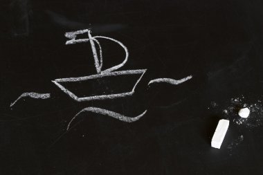 Chalk boat clipart