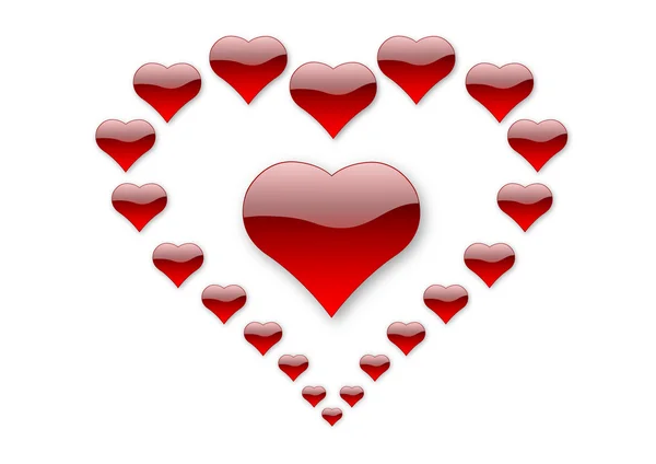 21 sercach miłości — Zdjęcie stockowe