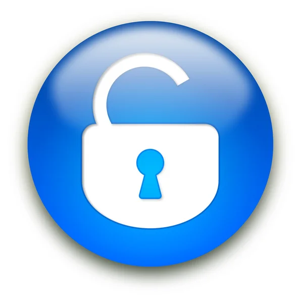Open lock button — Stock Photo, Image