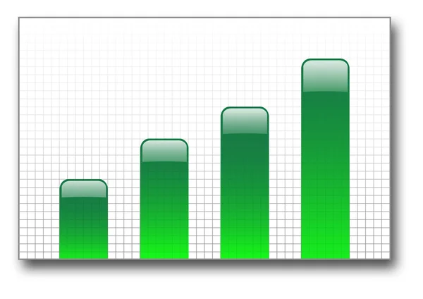 Green bar graph up — Stock Photo, Image