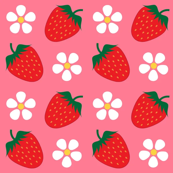 Strawberry tapet bakgrund — Stock vektor