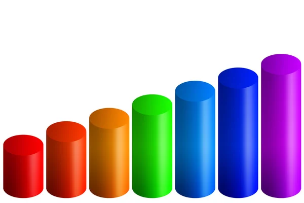 Gráfico de barras de arco-íris — Fotografia de Stock