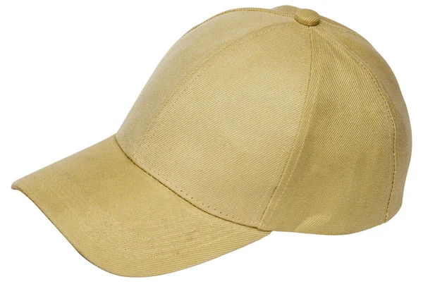 Bej beyzbol şapkası (kırpma yolu isolat — Stok fotoğraf