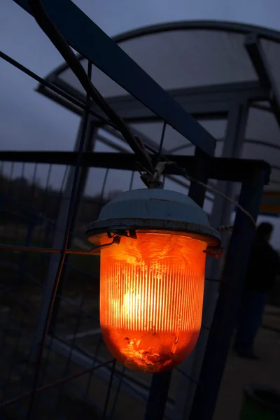 Valla de construcción lámpara — Foto de Stock