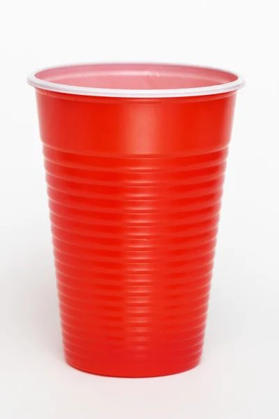 빨간 플라스틱 컵 — 스톡 사진