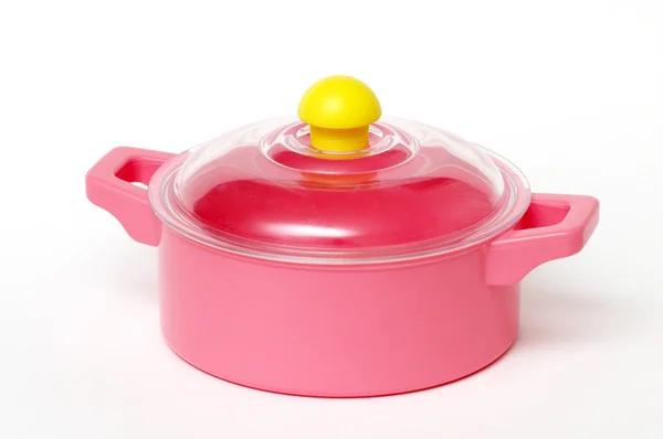 Pink plastic pan — Stock Photo, Image