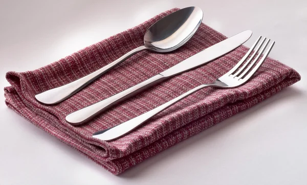 Forchetta, cucchiaio e coltello — Foto Stock