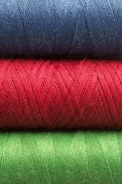 Three colored thread background — Stock Photo, Image