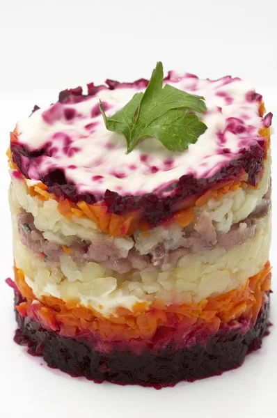 Salada de arenque russa — Fotografia de Stock