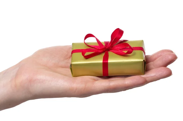 Man holding a gift box Stock Image