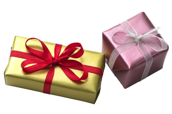 Zwei kleine Geschenkboxen — Stockfoto