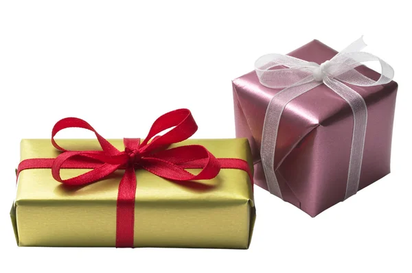 Zwei kleine Geschenkboxen — Stockfoto