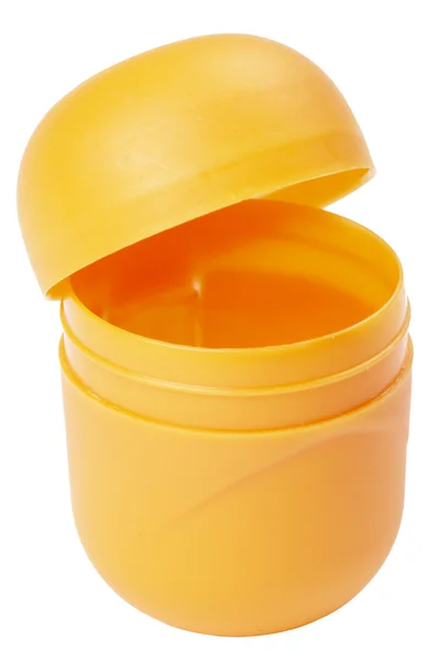 Yellow capsule container — Stock Photo, Image