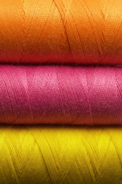 Three colored thread background — Stock Photo, Image