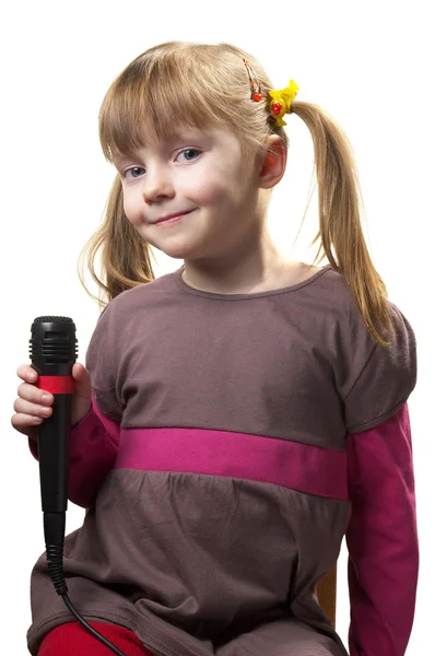 Malá zpěvačka — Stock fotografie