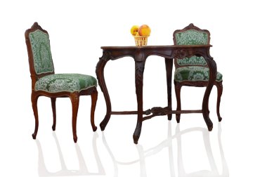 Table and two chairs clipart