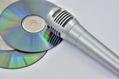 Microphone and disks clipart