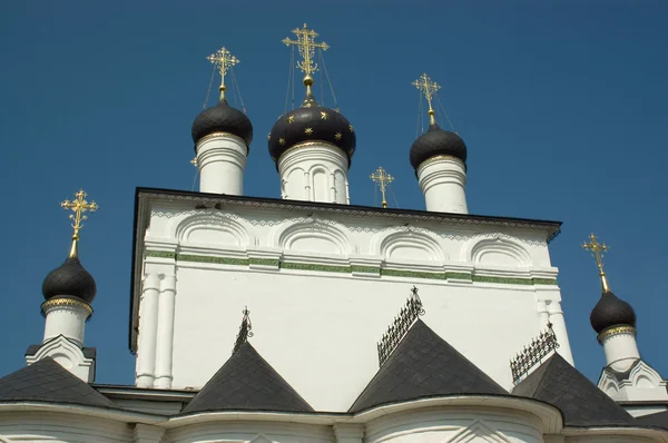 Domes of russian monastery — стокове фото