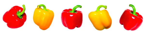 Gelber und roter Paprika isoliert — Stockfoto