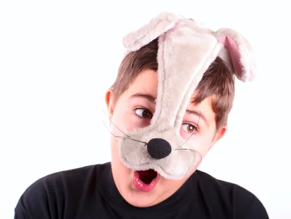 Gelukkige jongen in masker — Stockfoto