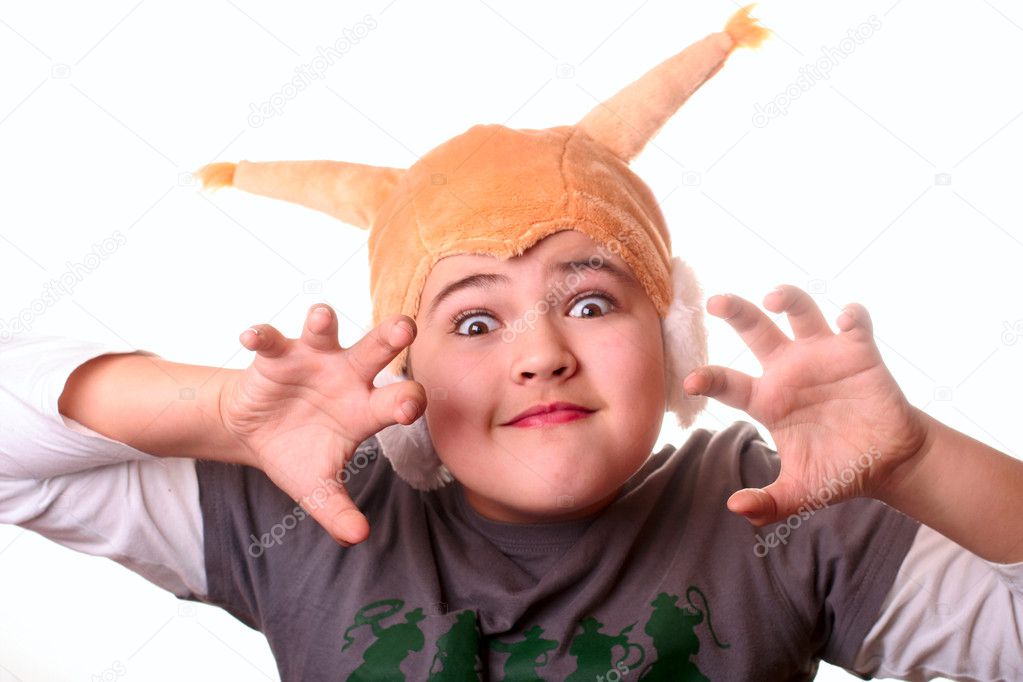 Child in costume of squirrel